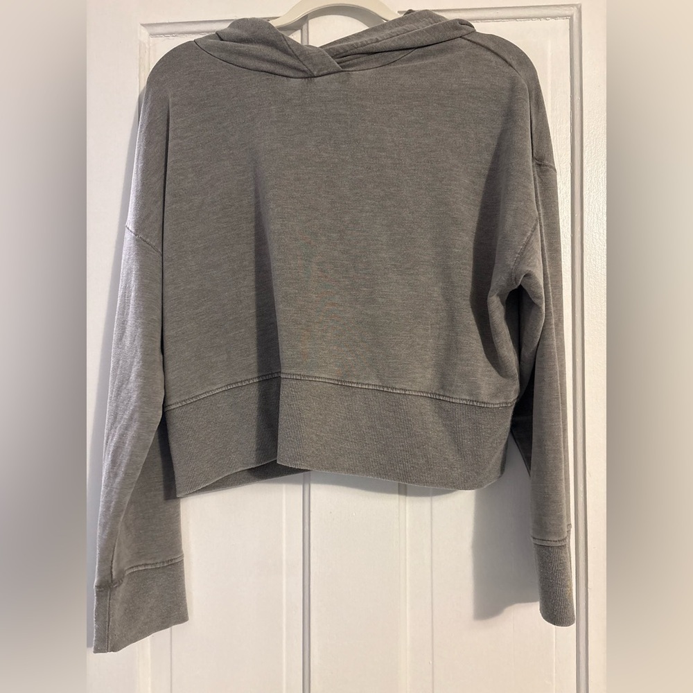 Gray Cropped Hoodie